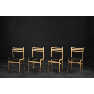 Vintage Mid-Century Scandinavian Modern Oak Dining Chairs from Sax Møbelfabrik, 1960s, Set of 4