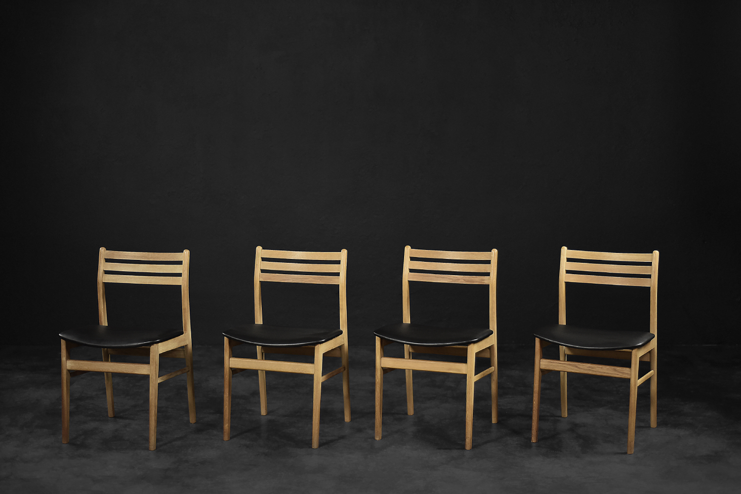 Vintage Mid-Century Scandinavian Modern Oak Dining Chairs from Sax Møbelfabrik, 1960s, Set of 4
