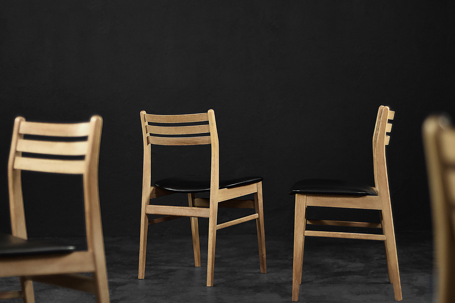 Vintage Mid-Century Scandinavian Modern Oak Dining Chairs from Sax Møbelfabrik, 1960s, Set of 4