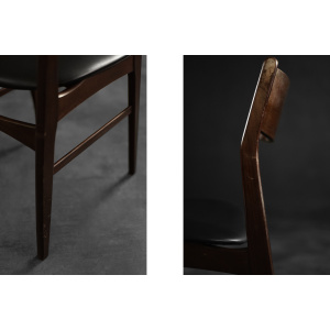 Vintage Mid-Century Scandinavian Modern Dining Chairs in Beech and Rosewood, 1960s, Set of 4