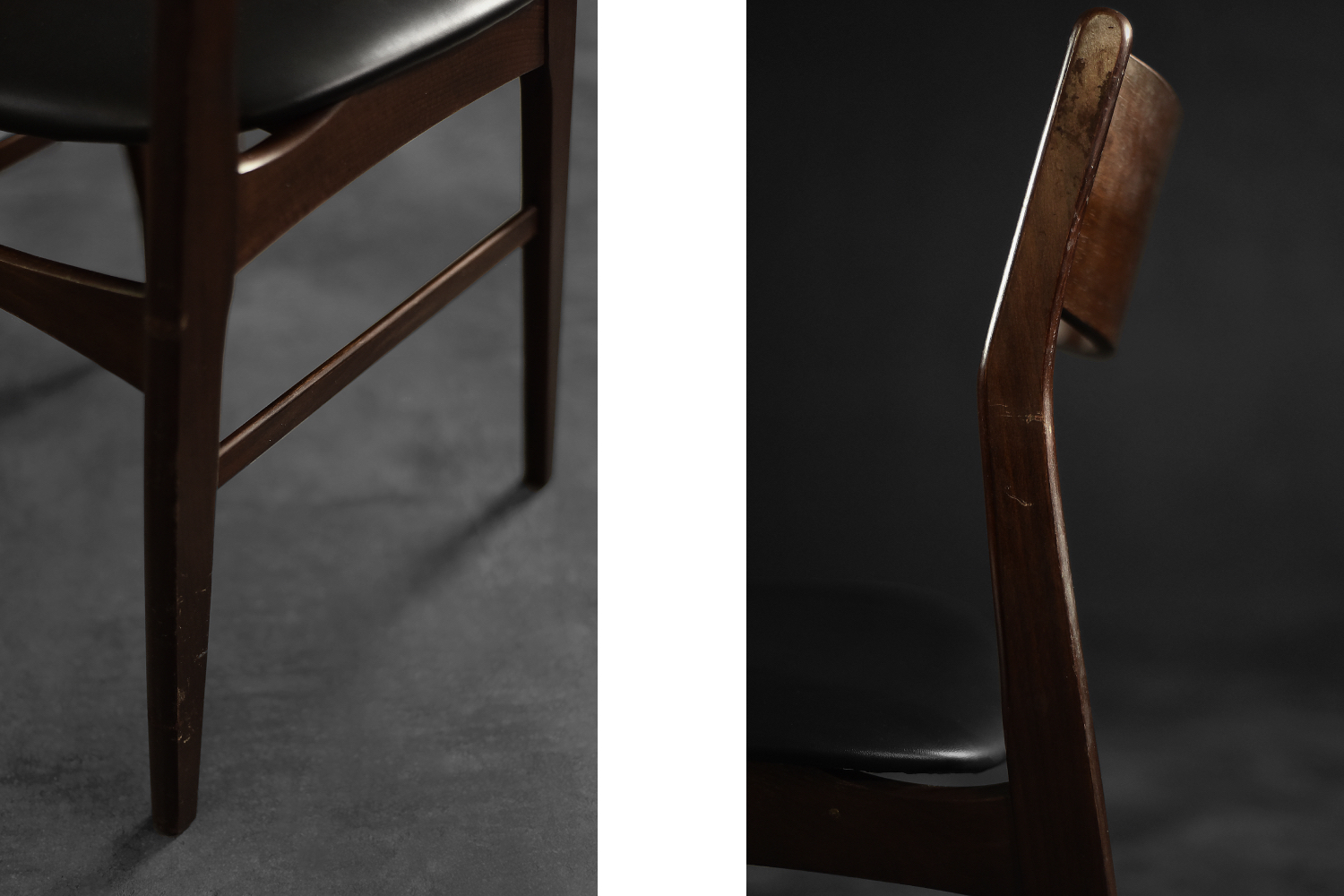 Vintage Mid-Century Scandinavian Modern Dining Chairs in Beech and Rosewood, 1960s, Set of 4