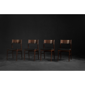 Vintage Mid-Century Scandinavian Modern Dining Chairs in Beech and Rosewood, 1960s, Set of 4