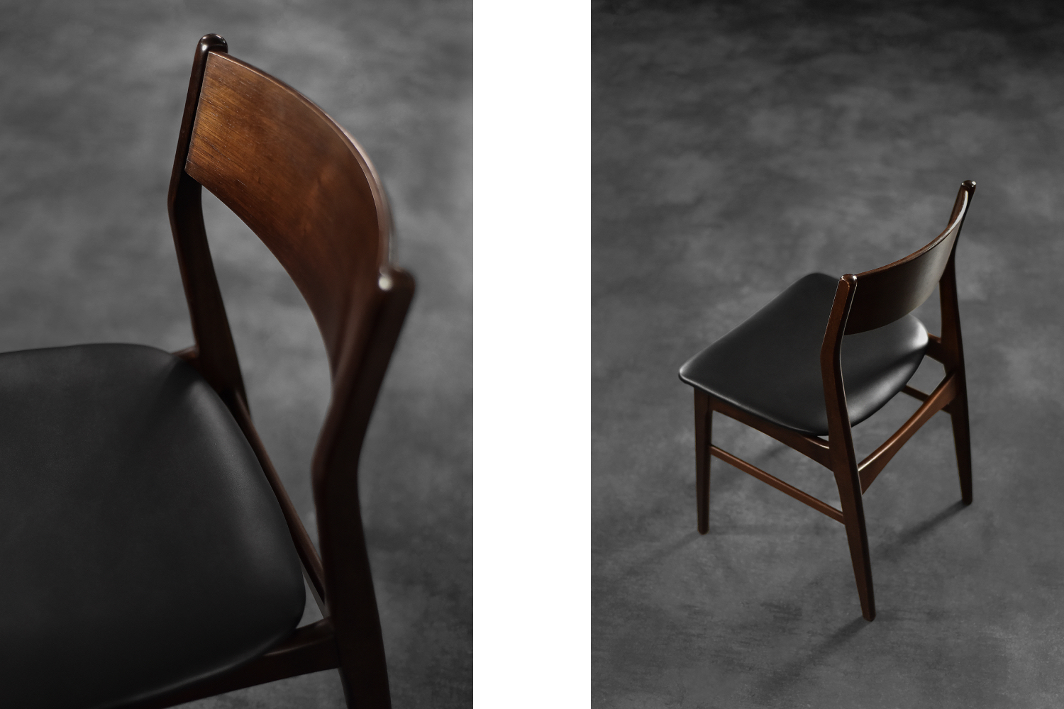 Vintage Mid-Century Scandinavian Modern Dining Chairs in Beech and Rosewood, 1960s, Set of 4