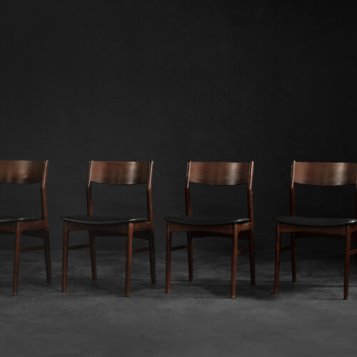 Vintage Mid-Century Scandinavian Modern Dining Chairs in Beech and Rosewood, 1960s, Set of 4