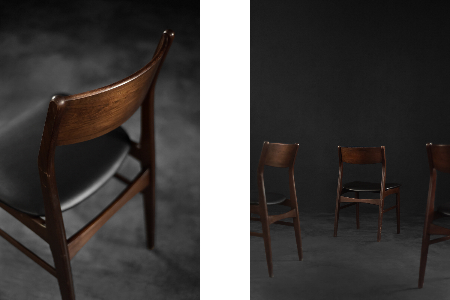 Vintage Mid-Century Scandinavian Modern Dining Chairs in Beech and Rosewood, 1960s, Set of 4