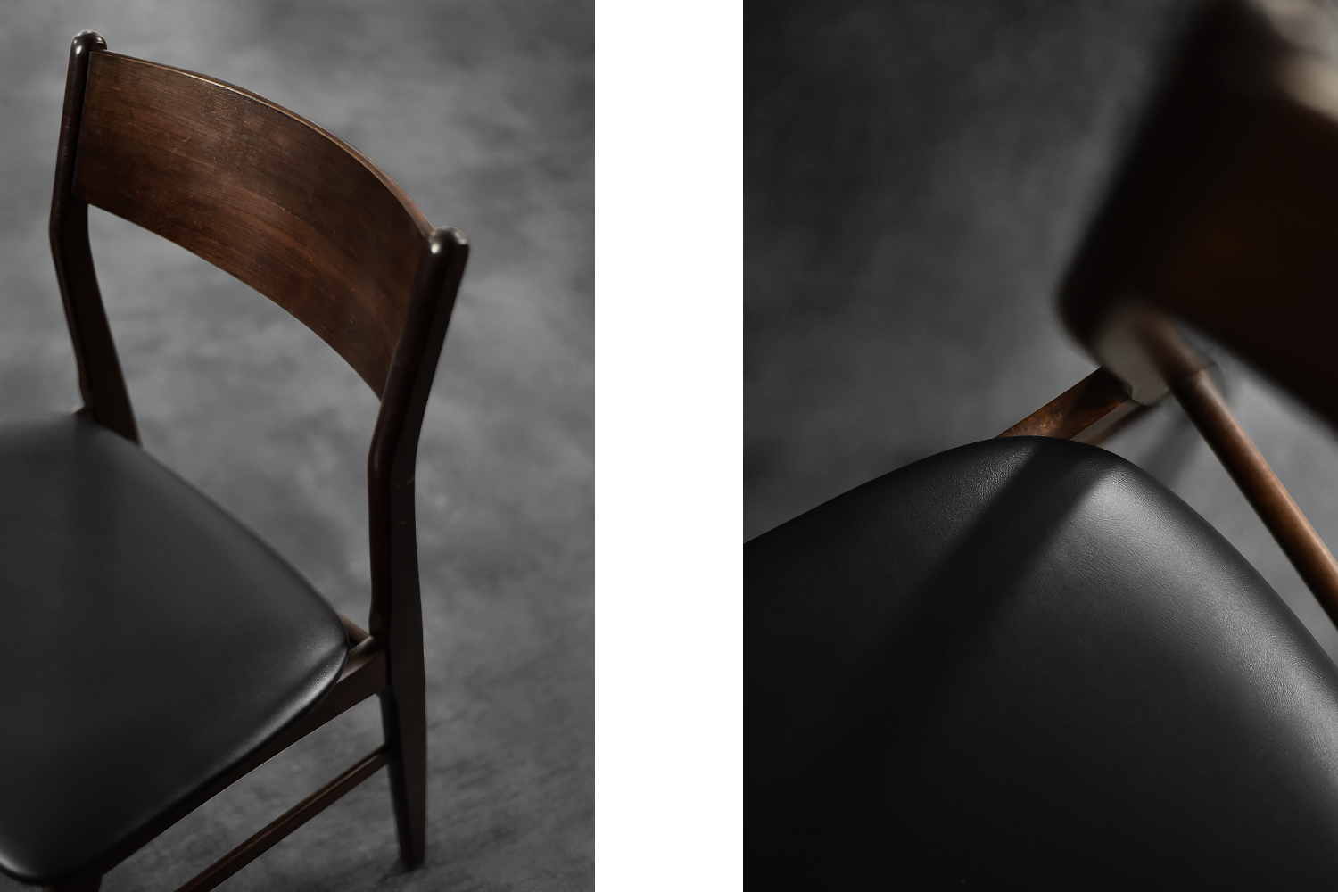 Vintage Mid-Century Scandinavian Modern Dining Chairs in Beech and Rosewood, 1960s, Set of 4
