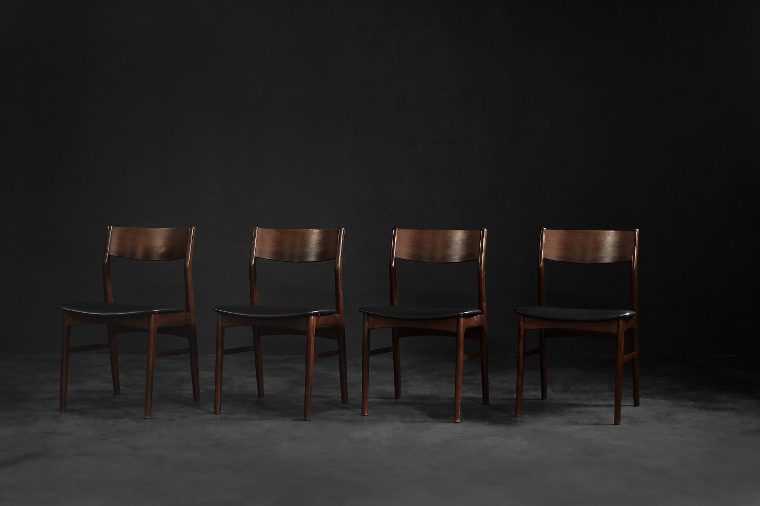 Vintage Mid-Century Scandinavian Modern Dining Chairs in Beech and Rosewood, 1960s, Set of 4