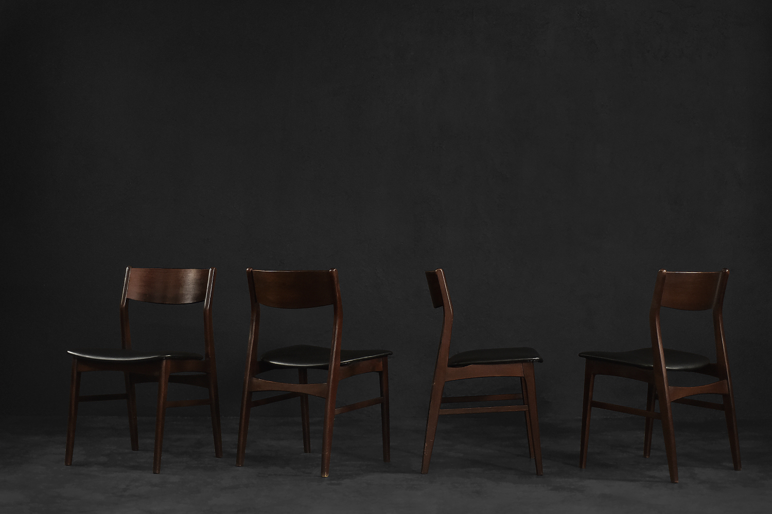 Vintage Mid-Century Scandinavian Modern Dining Chairs in Beech and Rosewood, 1960s, Set of 4