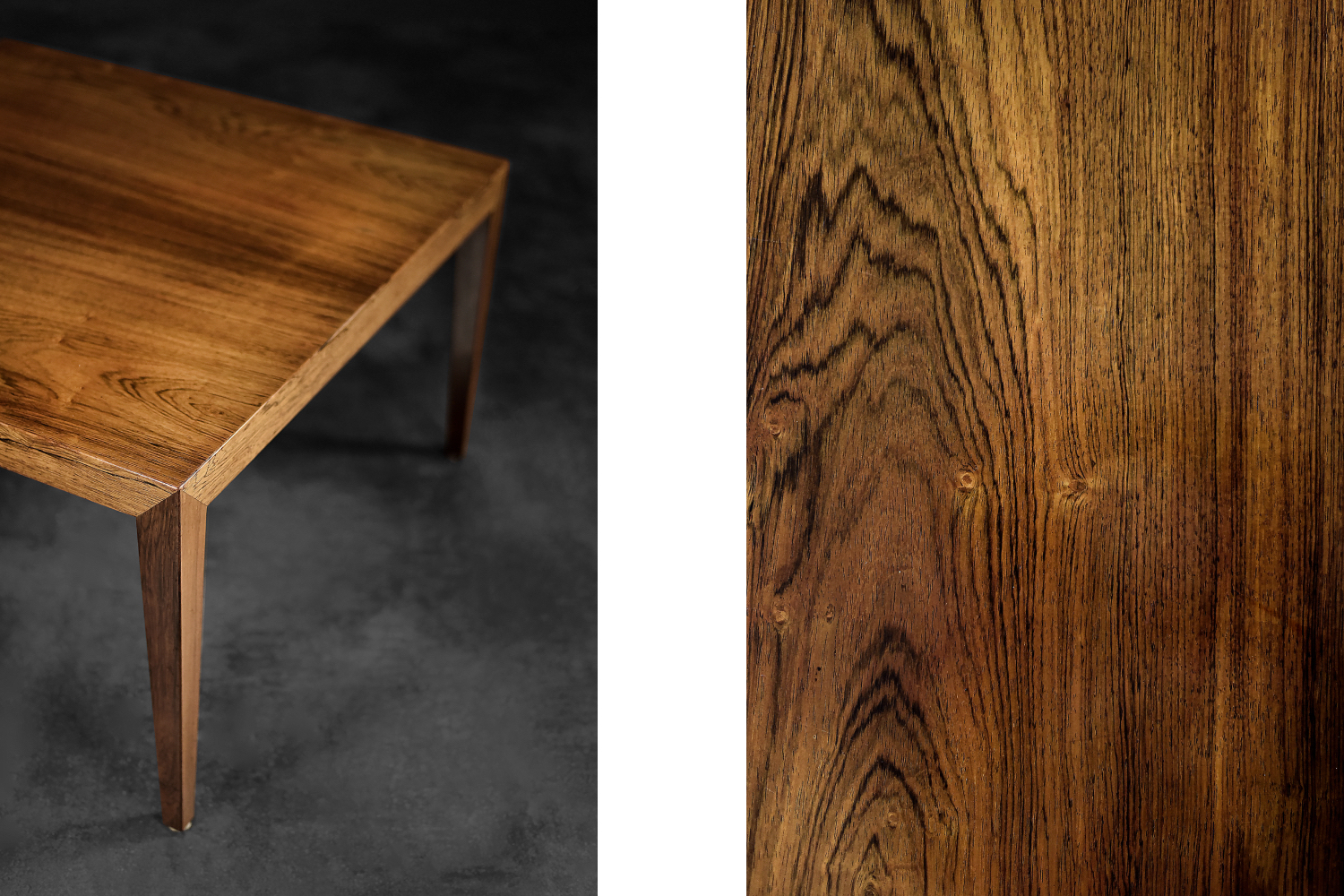Vintage Mid-Century Scandinavian Modern Rosewood Coffee Table by Severin Hansen for Haslev Møbelfabrik, 1960s