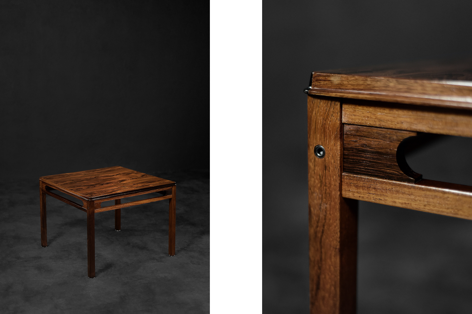 Vintage Mid-Century Scandinavian Modern Low Rosewood Coffee Table by Rasmus Solberg for S Møbler, 1960s