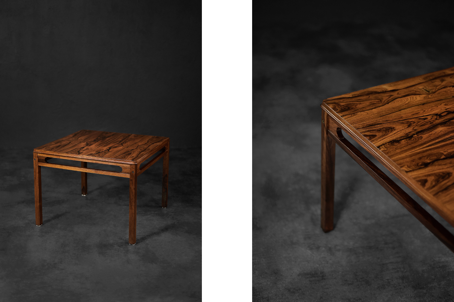 Vintage Mid-Century Scandinavian Modern Low Rosewood Coffee Table by Rasmus Solberg for S Møbler, 1960s