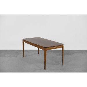 Vintage Mid-Century Scandinavian Modern Cherry Wood Low Coffee Table, 1950s