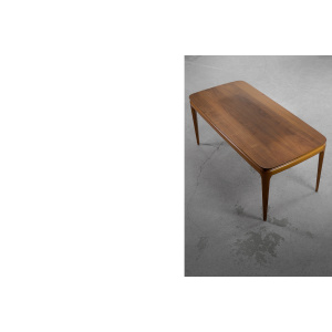 Vintage Mid-Century Scandinavian Modern Cherry Wood Low Coffee Table, 1950s