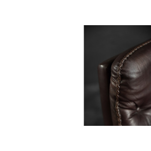 Vintage Mid-Century Scandinavian Modern Brown Leather Executive Swivel Chair, 1970s