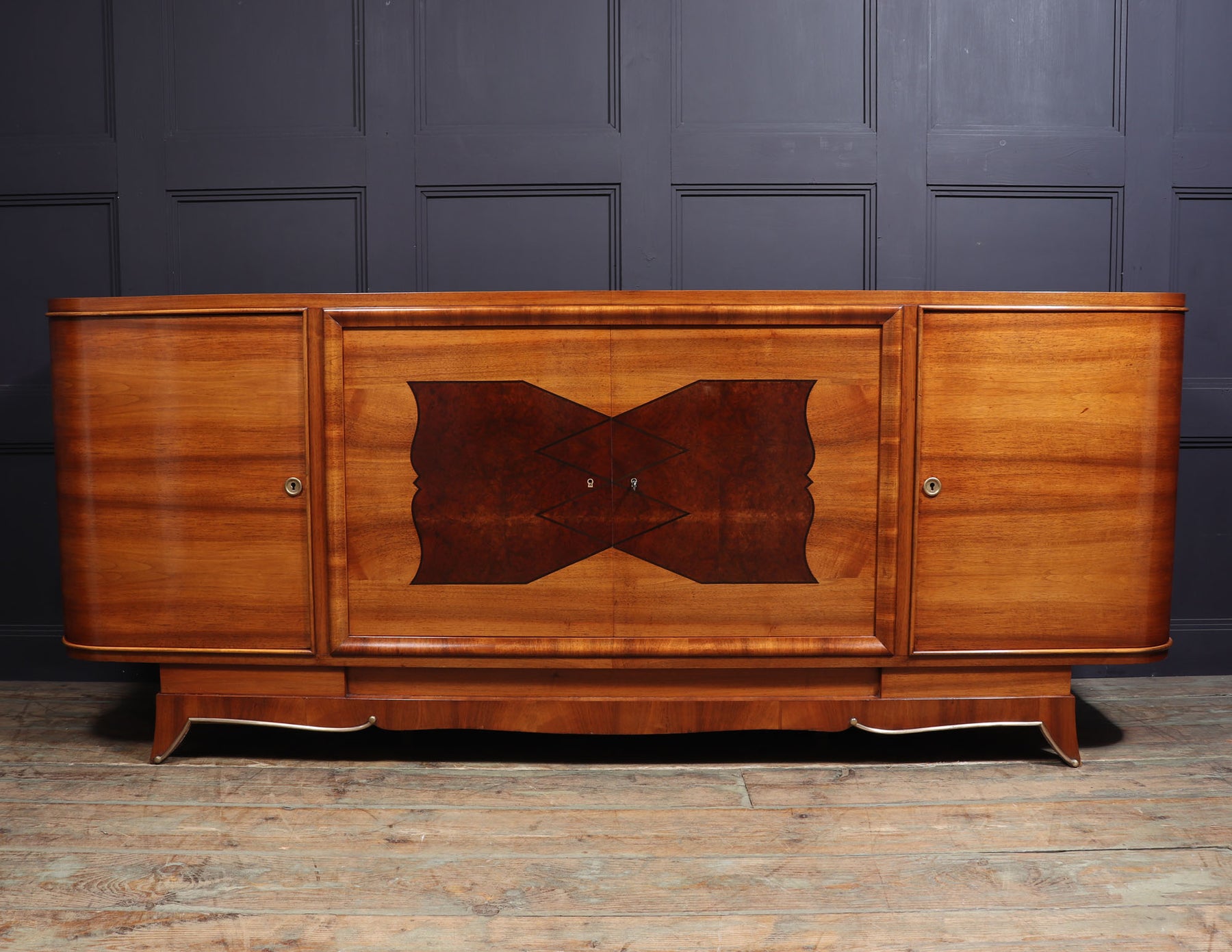 Large Walnut Art Deco Sideboard