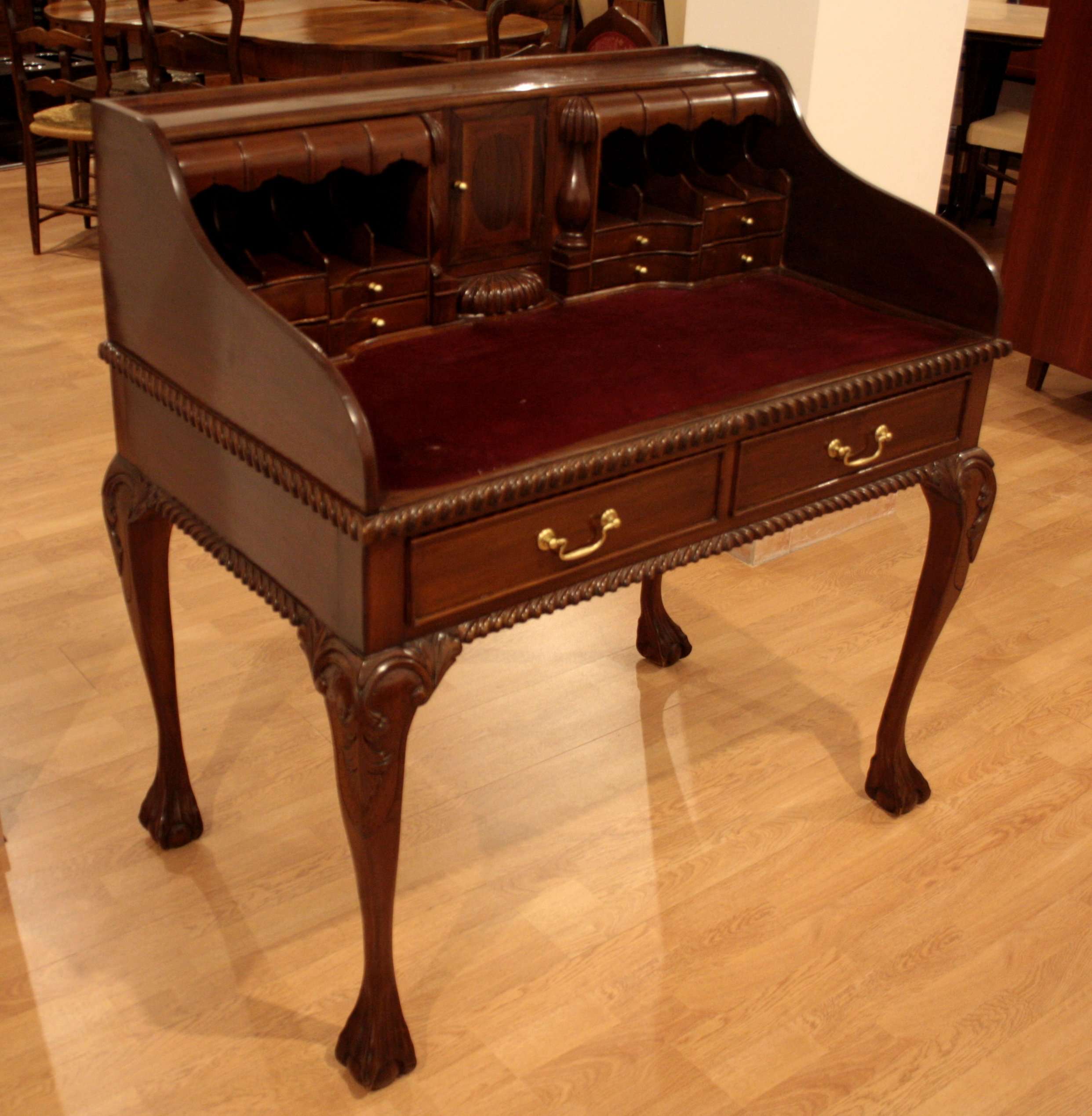 Chippendale writing desk in mahogany