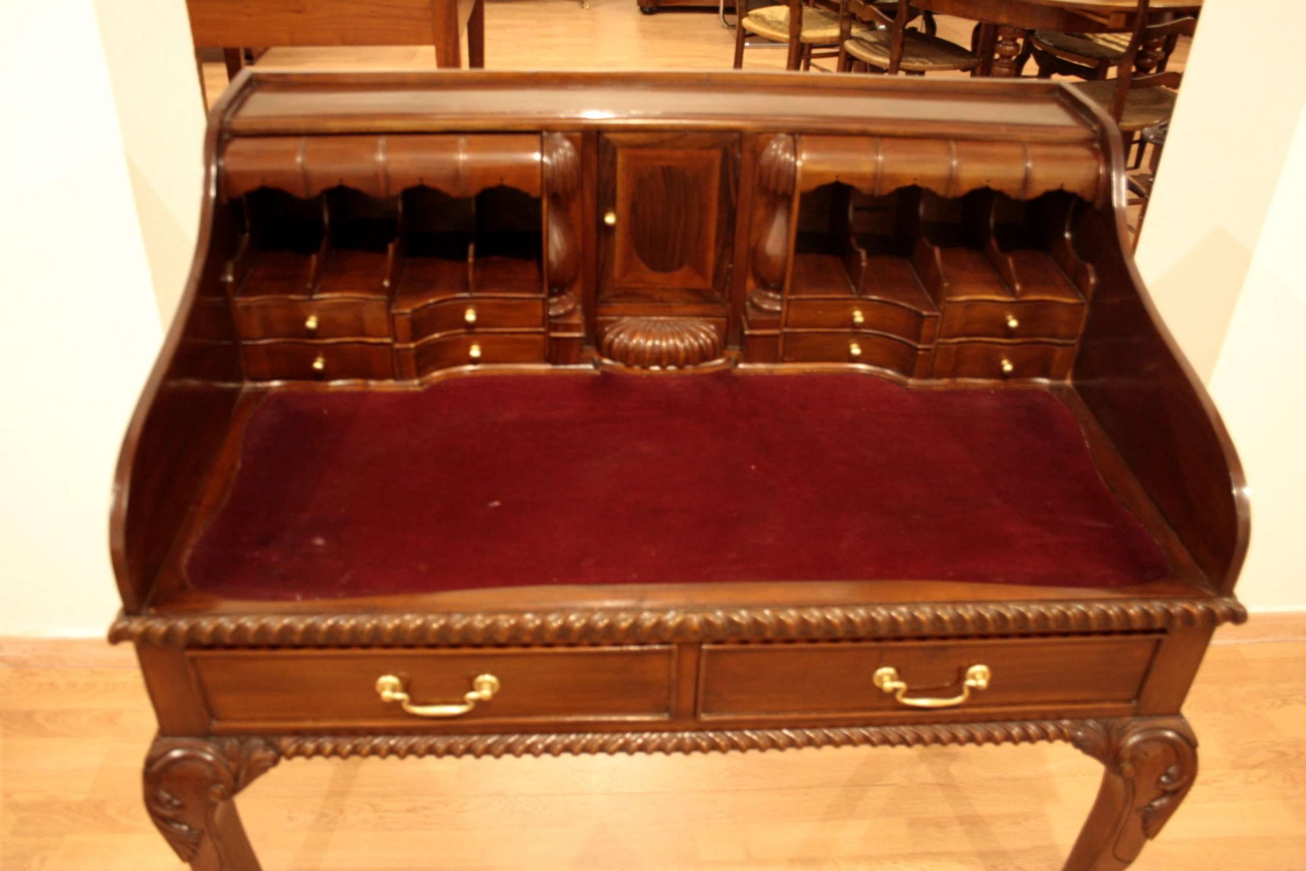Chippendale writing desk in mahogany