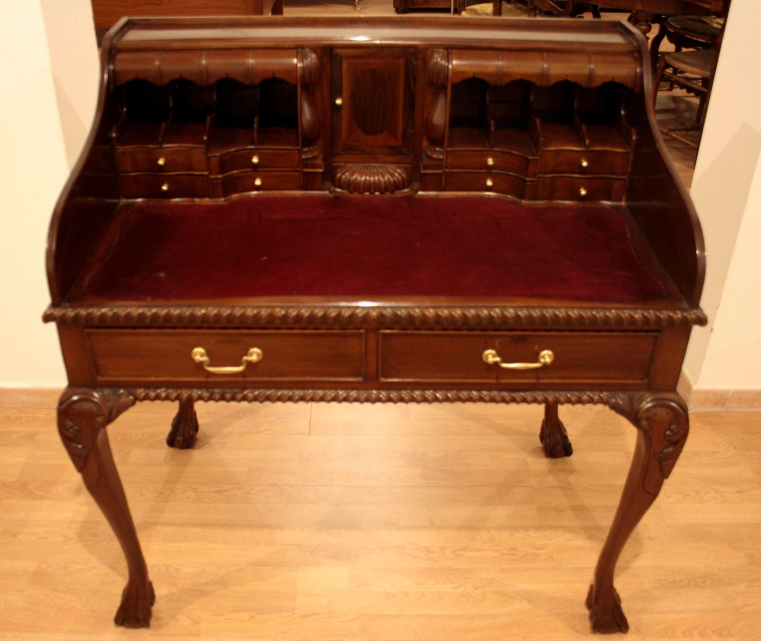 Chippendale writing desk in mahogany