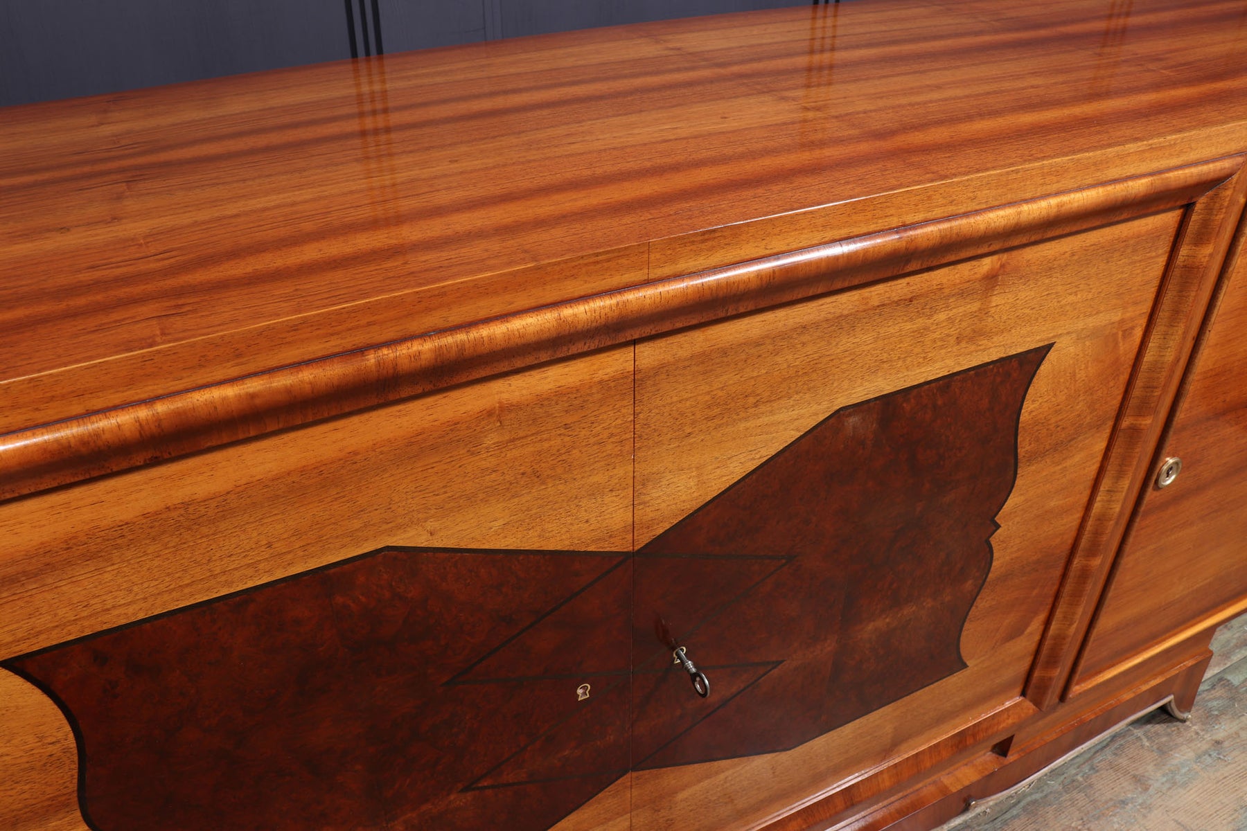 Large Walnut Art Deco Sideboard
