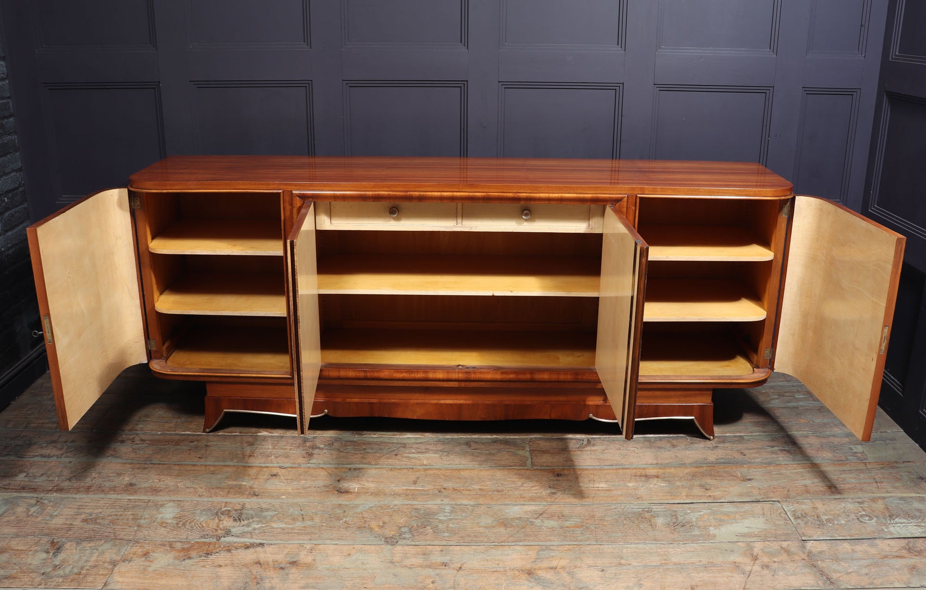 Large Walnut Art Deco Sideboard