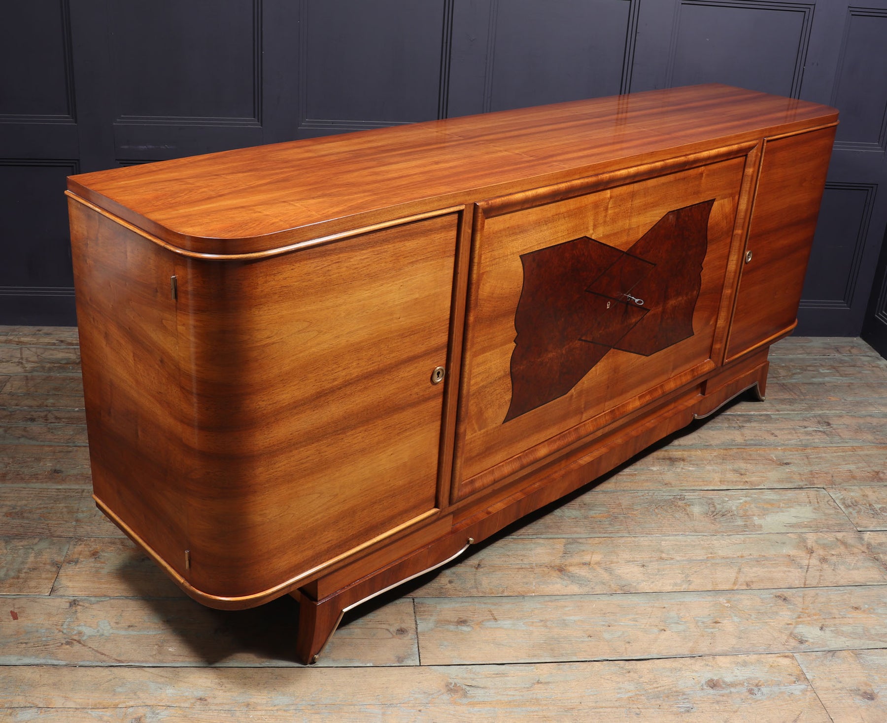 Large Walnut Art Deco Sideboard