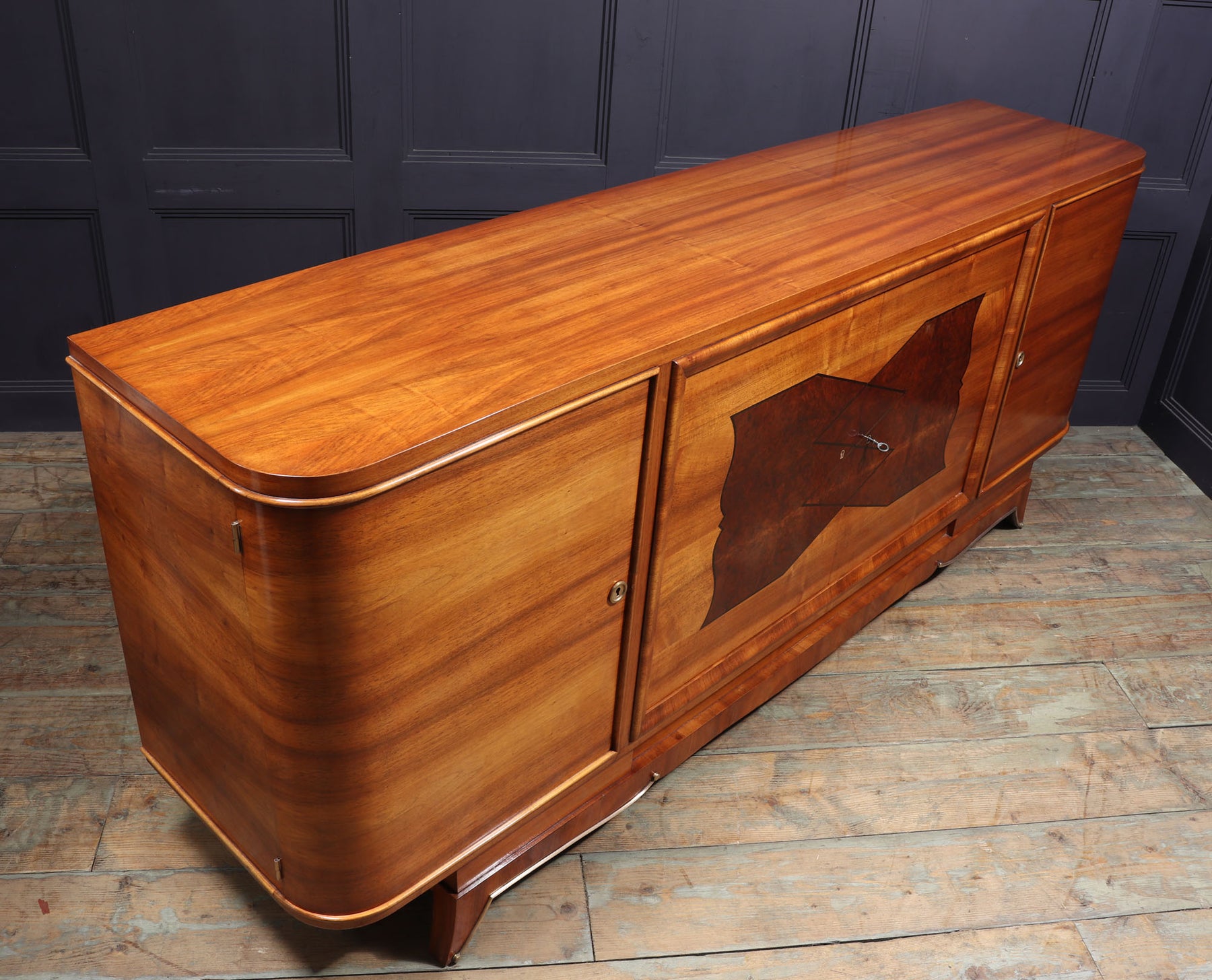 Large Walnut Art Deco Sideboard