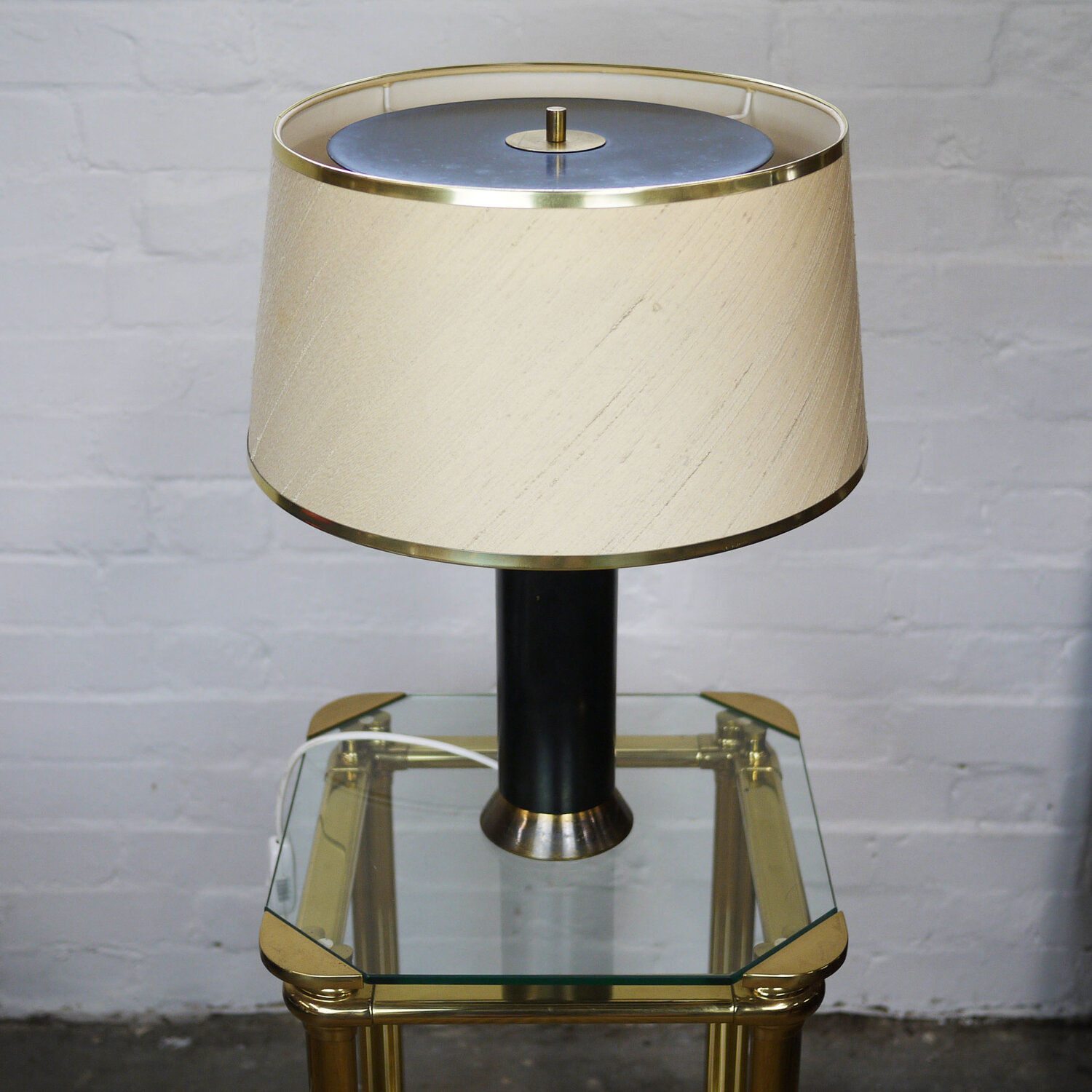 Mid Century Black & Gold Table Lamp, 1950s