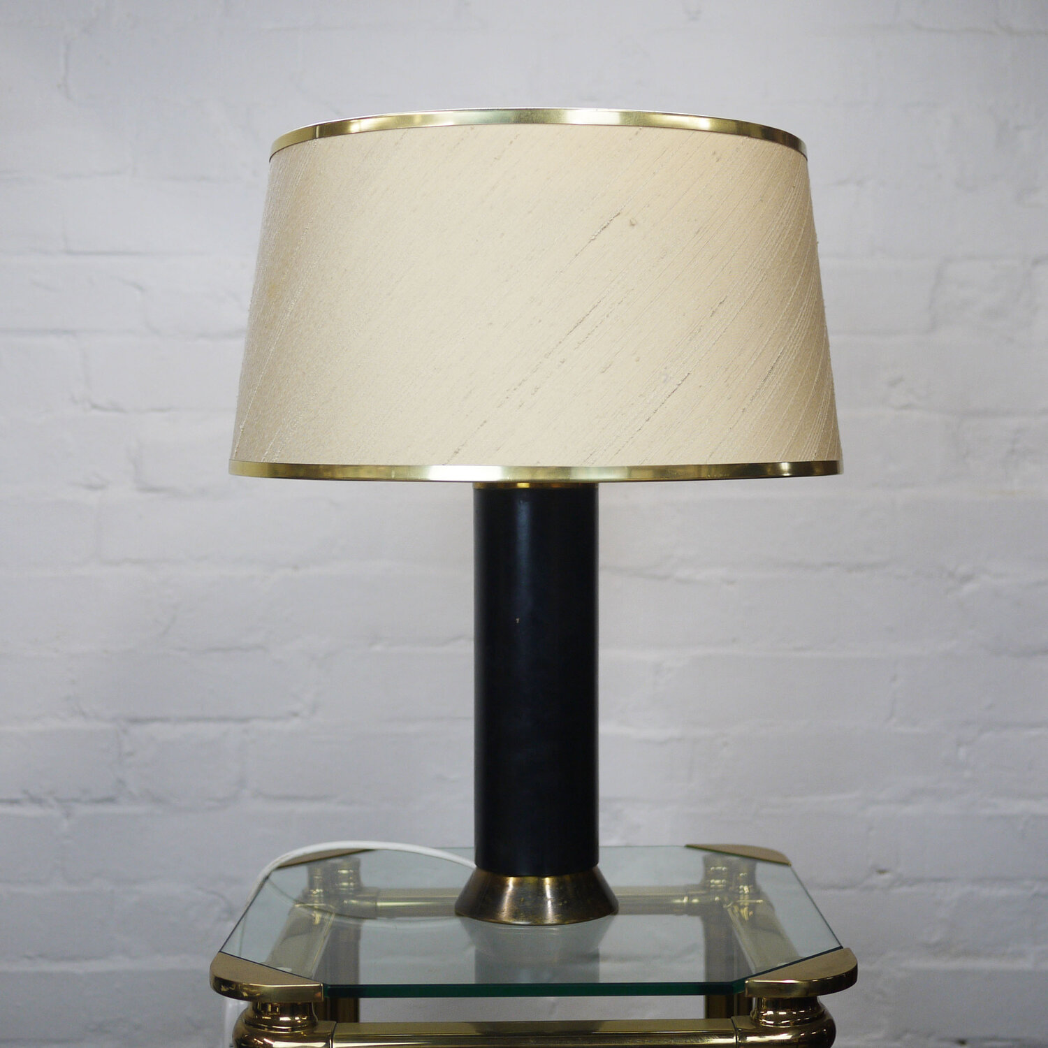 Mid Century Black & Gold Table Lamp, 1950s