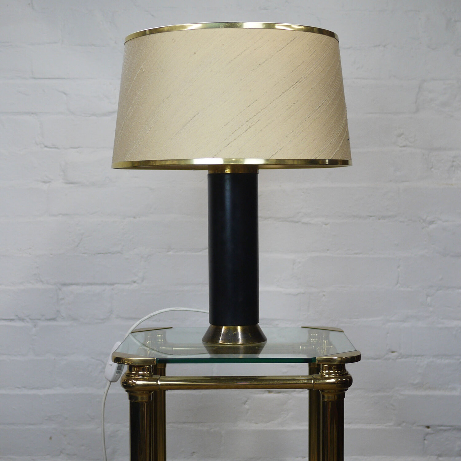 Mid Century Black & Gold Table Lamp, 1950s