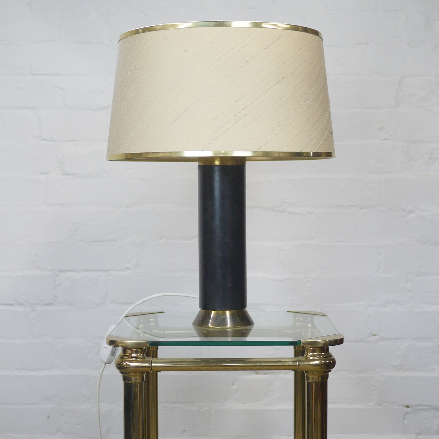 Mid Century Black & Gold Table Lamp, 1950s