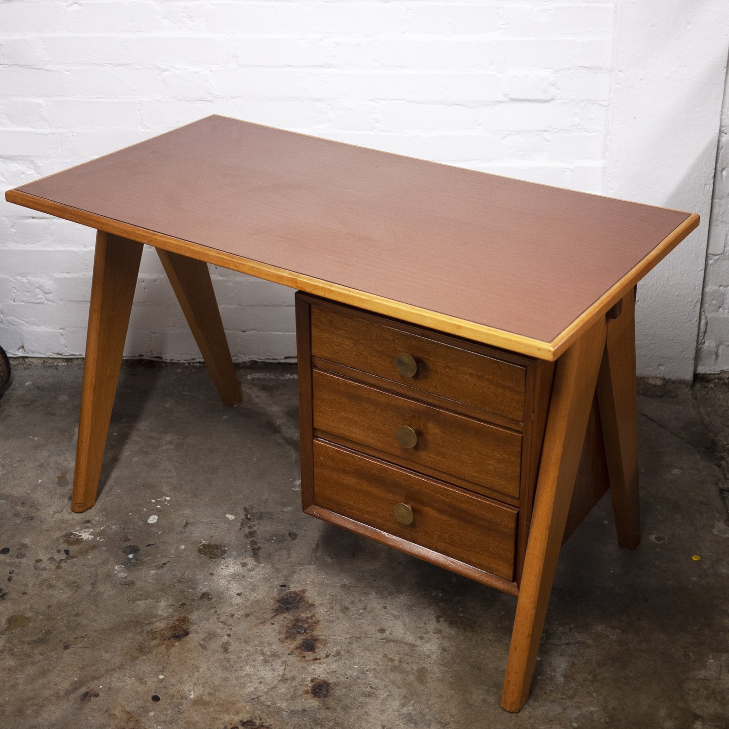 Mid Century Teak & Formica Desk, 1960s