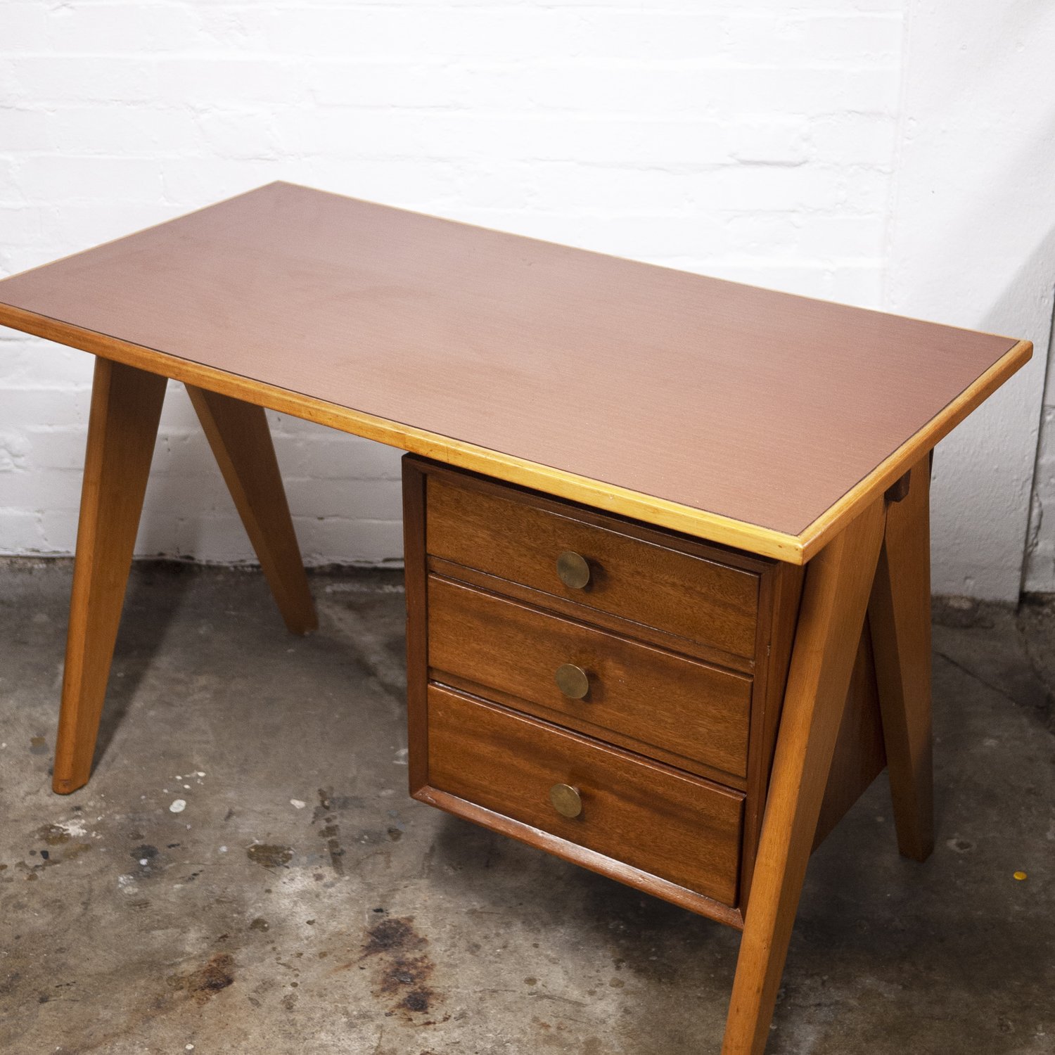 Mid Century Teak & Formica Desk, 1960s