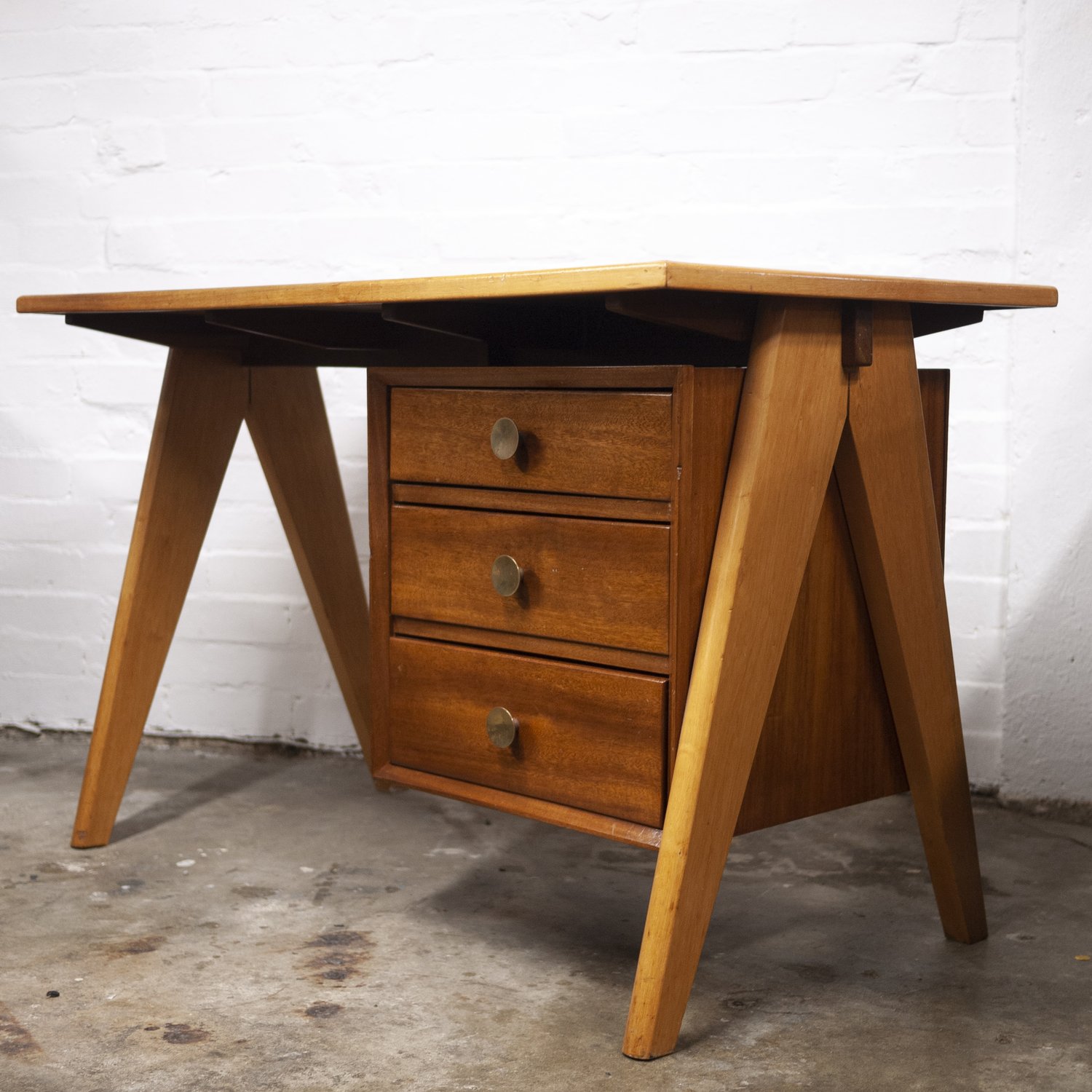 Mid Century Teak & Formica Desk, 1960s