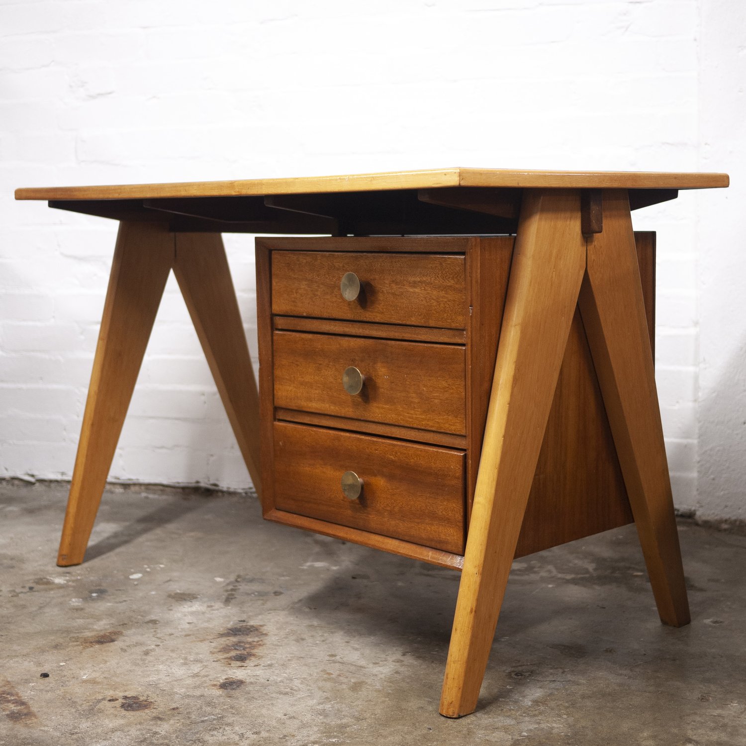 Mid Century Teak & Formica Desk, 1960s
