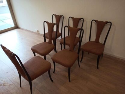 Mid-Century Modern Classical Leather Dining Chairs by Vittorio Dassi, Set of 6 - Image 17