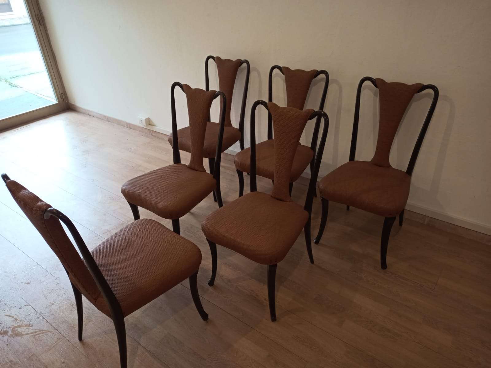 Mid-Century Modern Classical Leather Dining Chairs by Vittorio Dassi, Set of 6