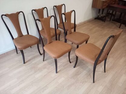 Mid-Century Modern Classical Leather Dining Chairs by Vittorio Dassi, Set of 6 - Image 18