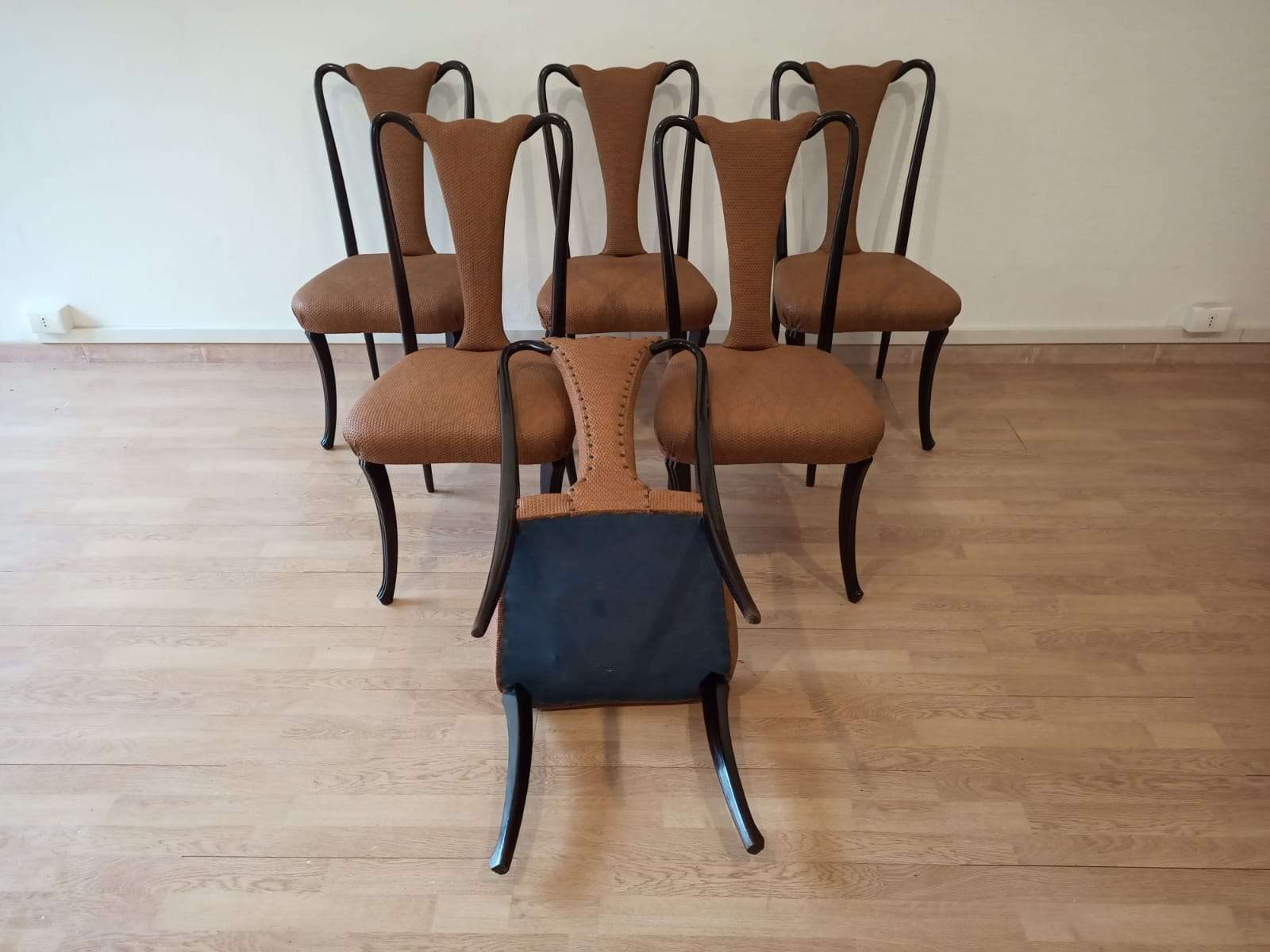 Mid-Century Modern Classical Leather Dining Chairs by Vittorio Dassi, Set of 6
