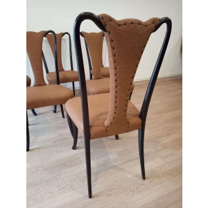 Mid-Century Modern Classical Leather Dining Chairs by Vittorio Dassi, Set of 6