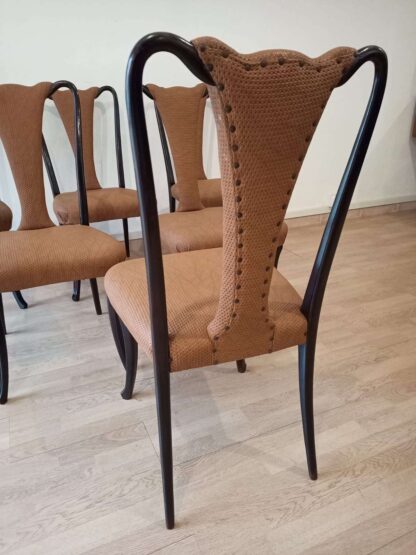 Mid-Century Modern Classical Leather Dining Chairs by Vittorio Dassi, Set of 6 - Image 8