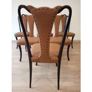 Mid-Century Modern Classical Leather Dining Chairs by Vittorio Dassi, Set of 6