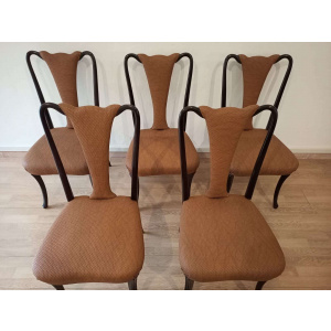 Mid-Century Modern Classical Leather Dining Chairs by Vittorio Dassi, Set of 6
