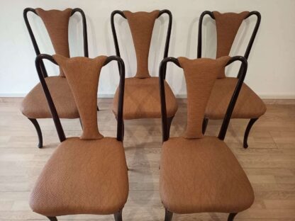 Mid-Century Modern Classical Leather Dining Chairs by Vittorio Dassi, Set of 6 - Image 19