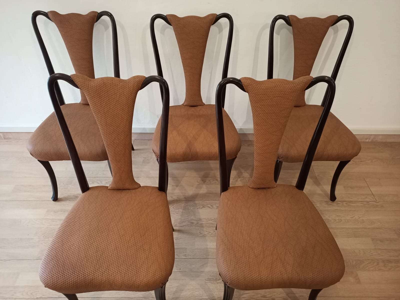Mid-Century Modern Classical Leather Dining Chairs by Vittorio Dassi, Set of 6