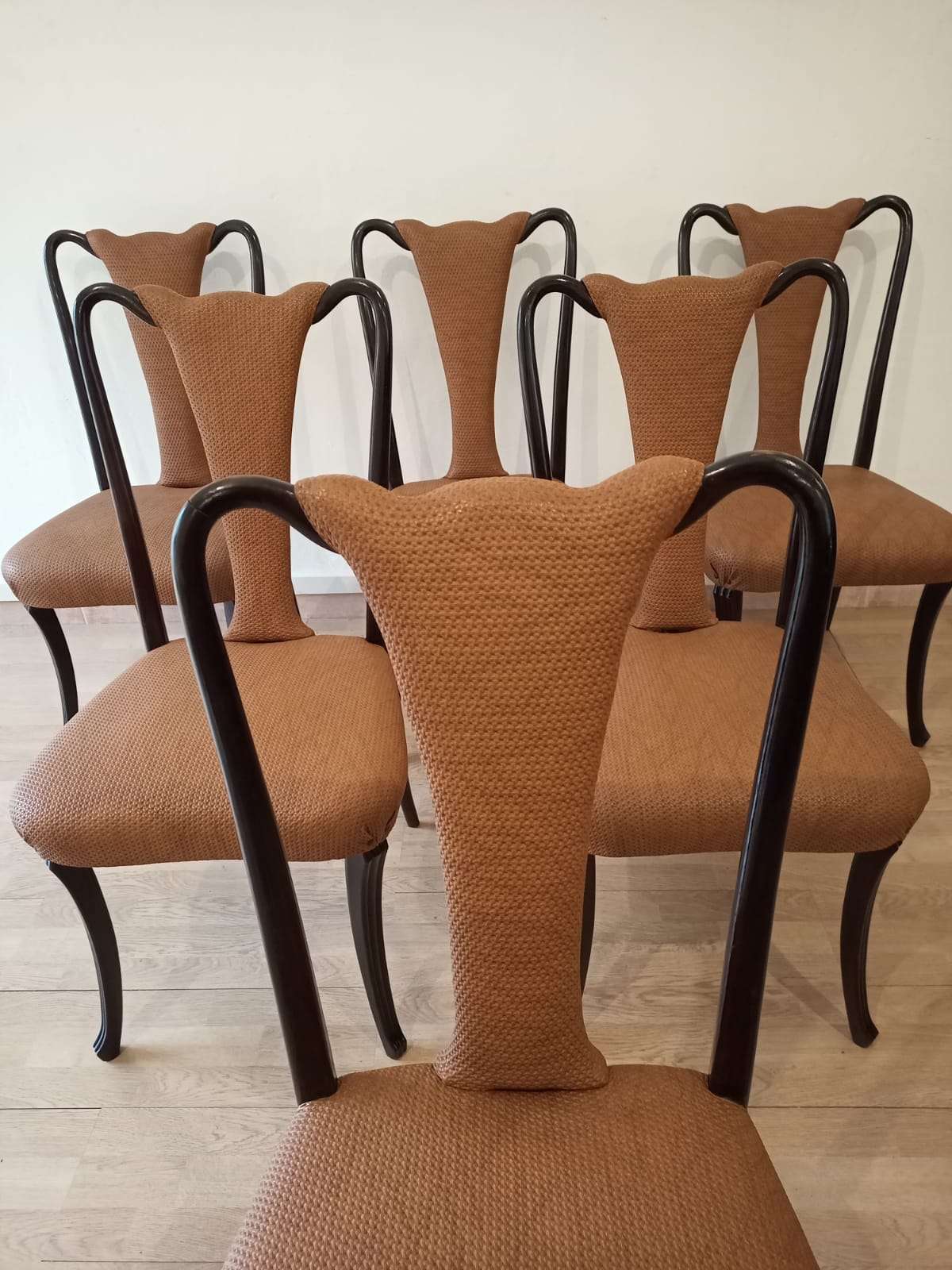 Mid-Century Modern Classical Leather Dining Chairs by Vittorio Dassi, Set of 6