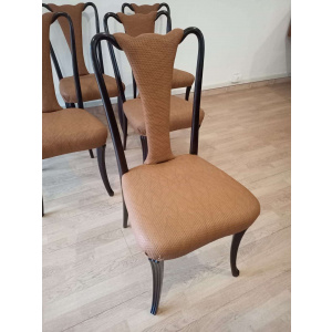 Mid-Century Modern Classical Leather Dining Chairs by Vittorio Dassi, Set of 6