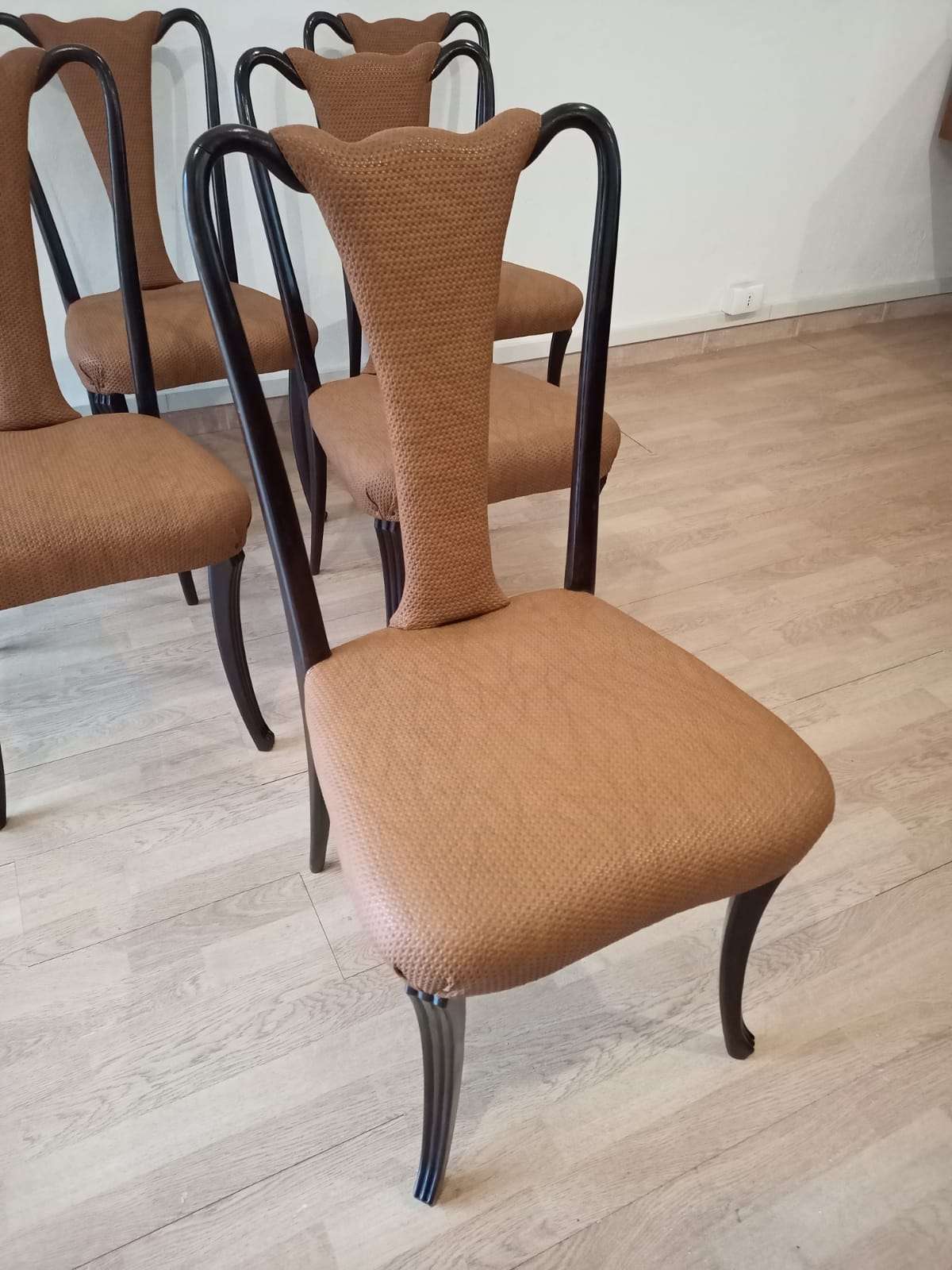 Mid-Century Modern Classical Leather Dining Chairs by Vittorio Dassi, Set of 6