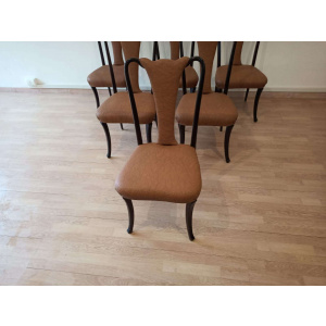 Mid-Century Modern Classical Leather Dining Chairs by Vittorio Dassi, Set of 6