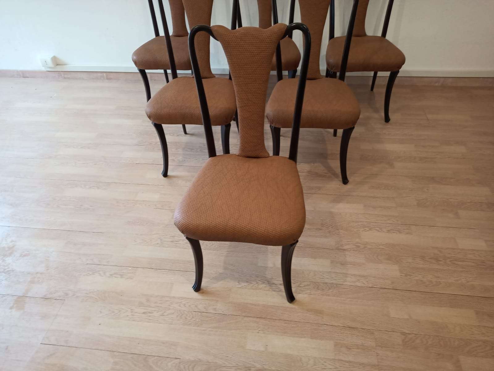 Mid-Century Modern Classical Leather Dining Chairs by Vittorio Dassi, Set of 6