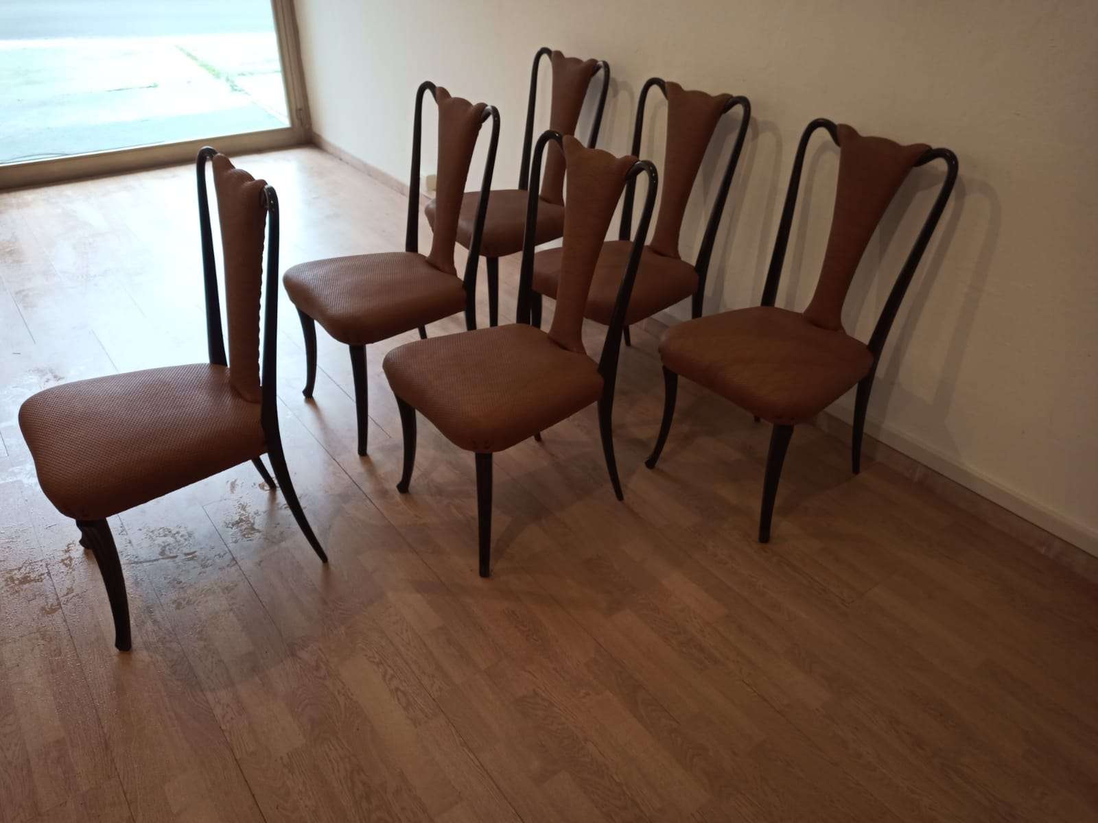 Mid-Century Modern Classical Leather Dining Chairs by Vittorio Dassi, Set of 6